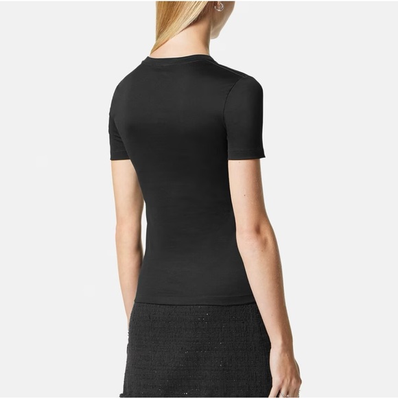NEW VERSACE CRYSTAL LOGO T-SHIRT BLACK - Picture 10 of 13